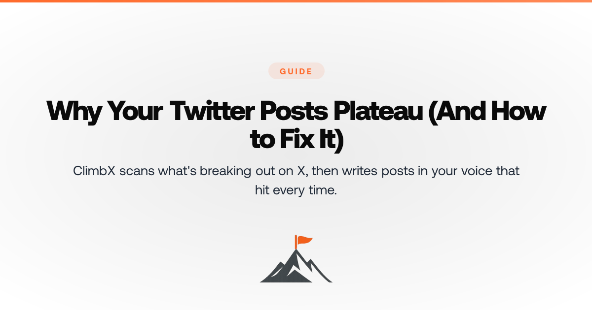 Why Your Twitter Posts Plateau (And How to Fix It) - ClimbX