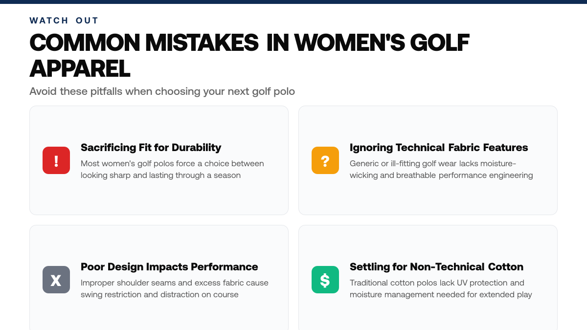 5 Best Golf Polos for Women Comfort and Style, warning-callouts