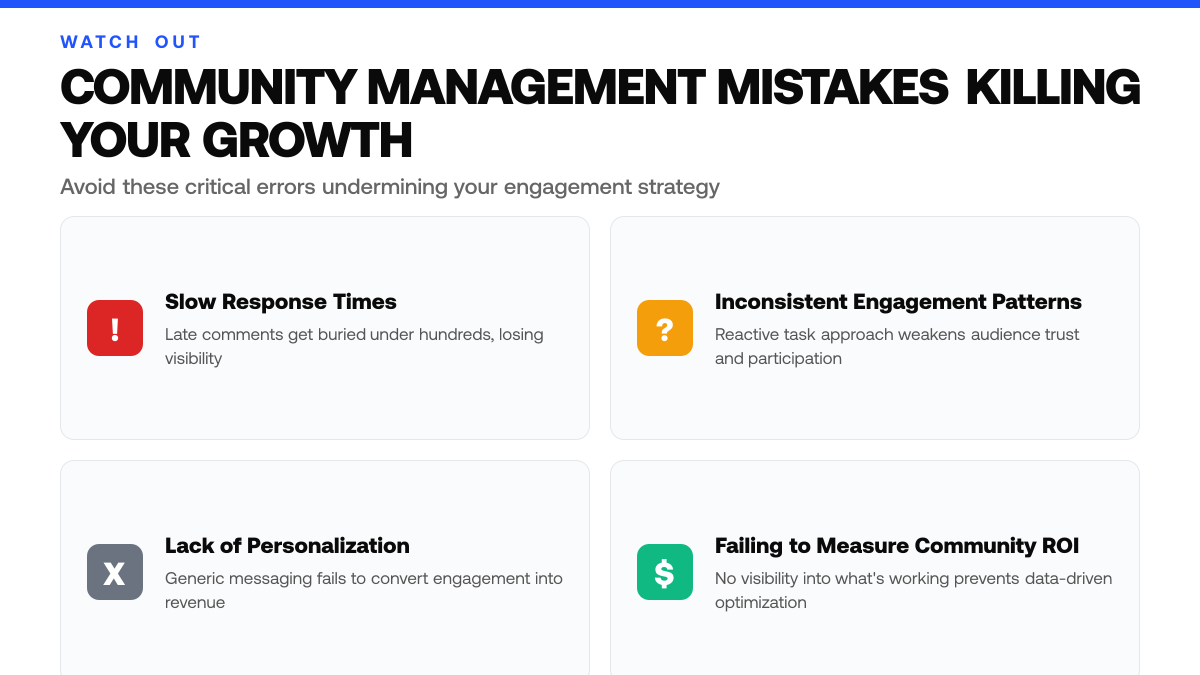 5 Community Management Mistakes Killing Your Growth, warning-callouts