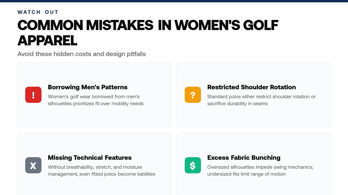 5 Performance Golf Polos Built for Women's Mobility, warning-callouts
