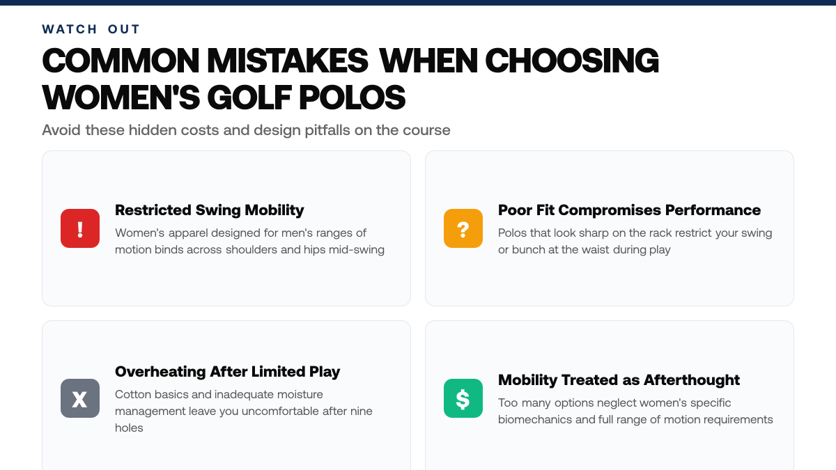 5 Performance Golf Polos Built for Women's Mobility, warning-callouts