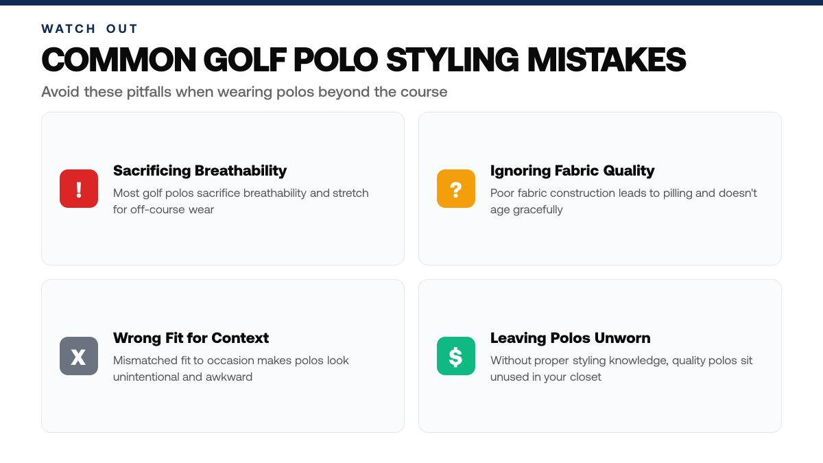 5 Ways to Style Golf Polos Beyond the Course, warning-callouts