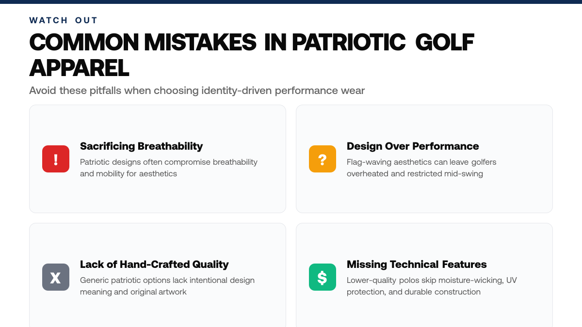 Best Patriotic Golf Polos for Conservative Golfers, warning-callouts