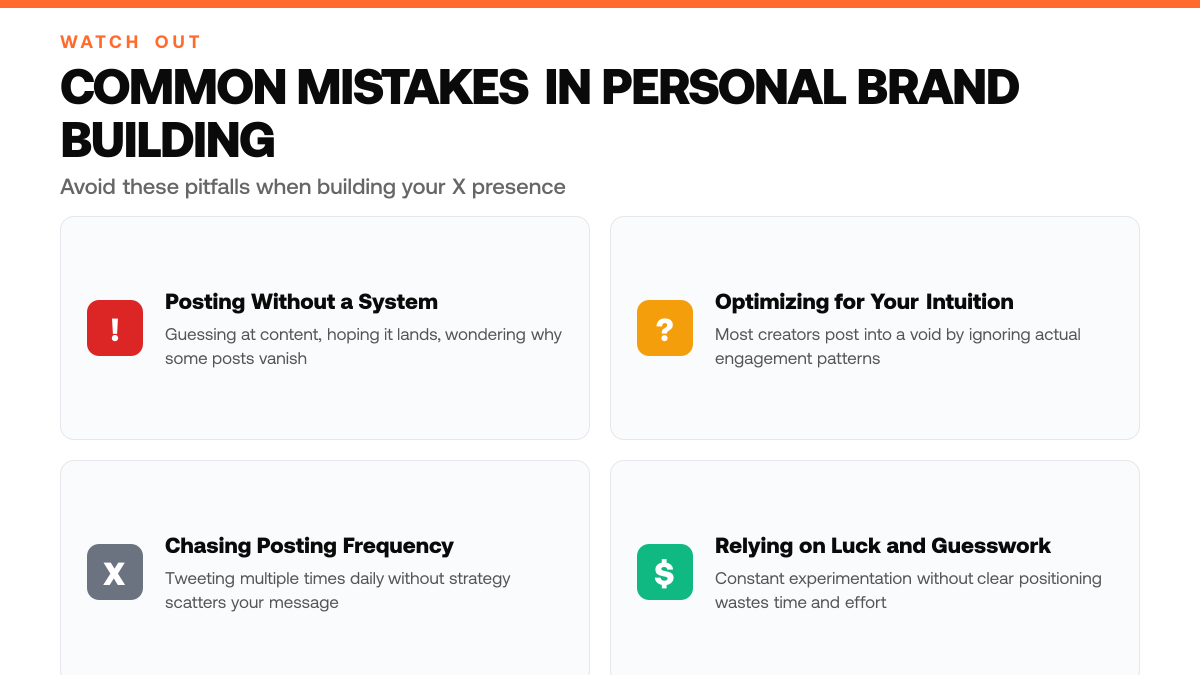 Build a personal brand on X that actually converts, warning-callouts