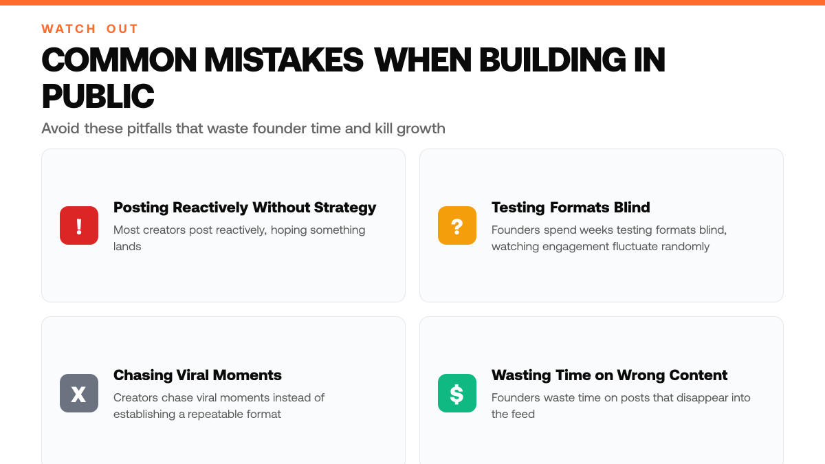 Building in Public on Twitter: What Format Wins for Founders, warning-callouts