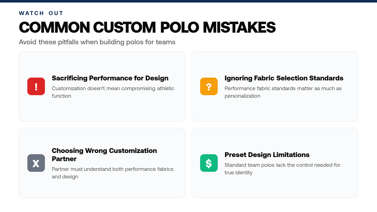 Build Custom Golf Polos for Pro Shops & Teams, warning-callouts