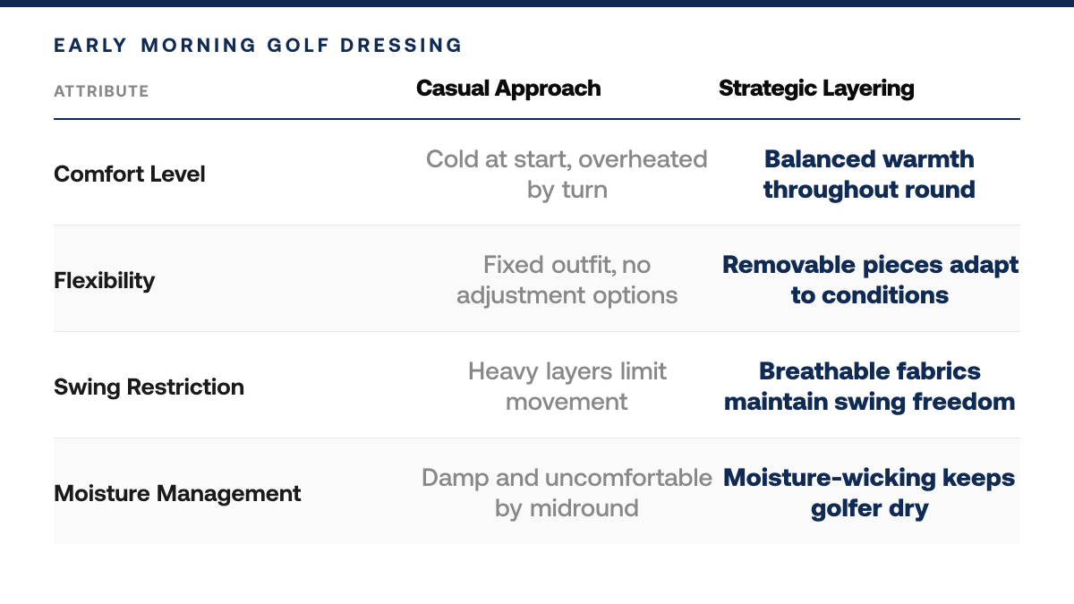 How to Dress for Early Morning Golf Rounds (Step-by-Step), comparison-grid
