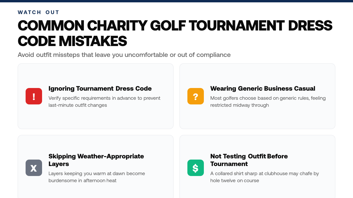How to Dress for Golf Charity Tournaments: Etiquette Guide, warning-callouts