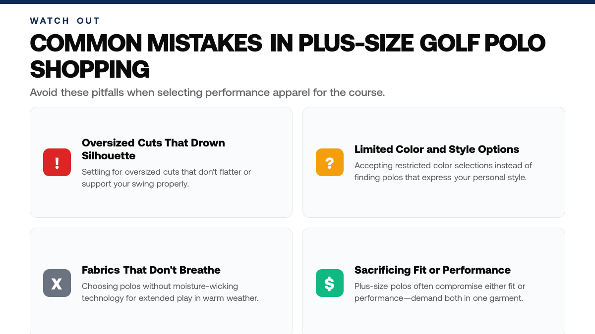 Golf Polos for Plus-Size Women: Fit & Style Guide — warning-callouts
