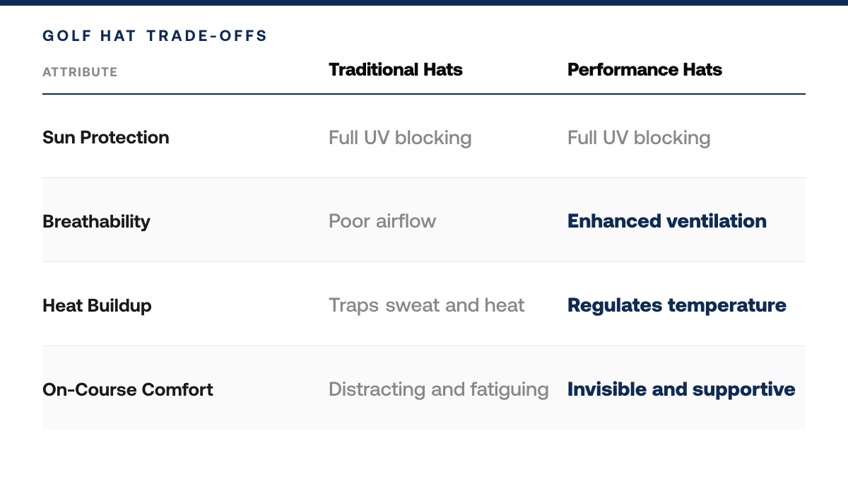 How to Choose Golf Hats for Maximum Comfort & Sun Protection, comparison-grid
