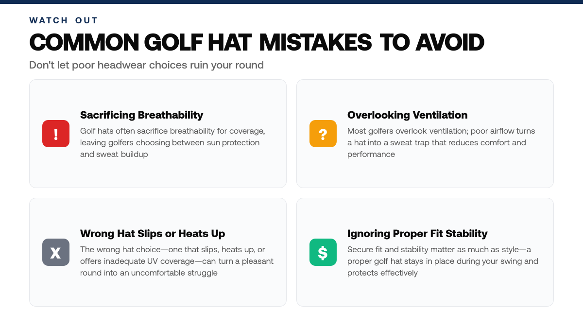 How to Choose Golf Hats for Maximum Comfort & Sun Protection, warning-callouts