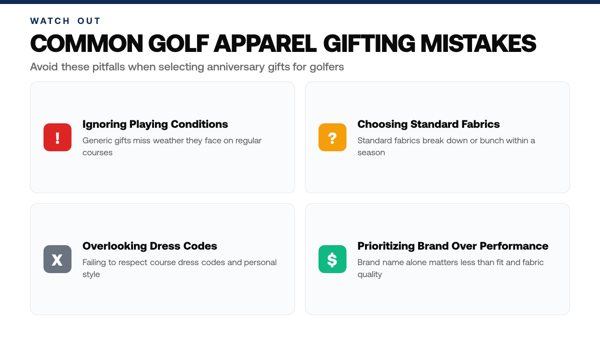 How to Buy Golf Apparel as an Anniversary Gift, warning-callouts