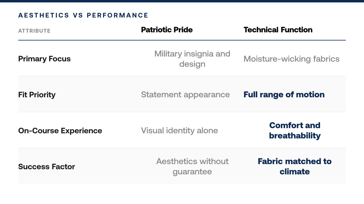 How to Choose Golf Polos for Military Pride — comparison-grid