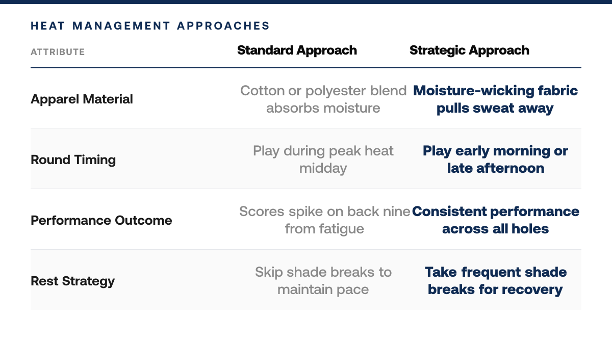 How to Golf in 100-Degree Heat Without Overheating — comparison-grid