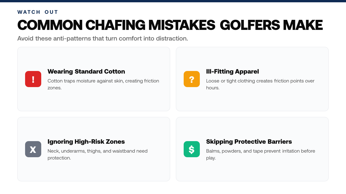 How to Prevent Chafing While Golfing All Day, warning-callouts
