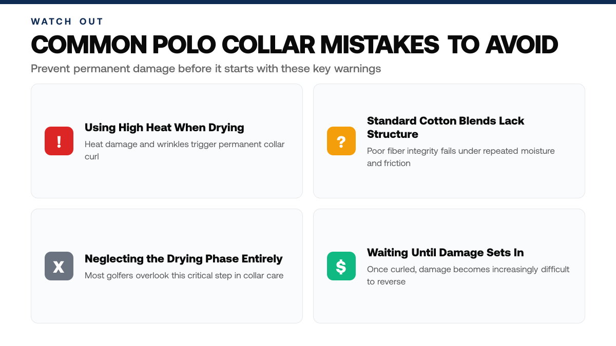 How to Prevent Golf Polo Collar Curling, warning-callouts
