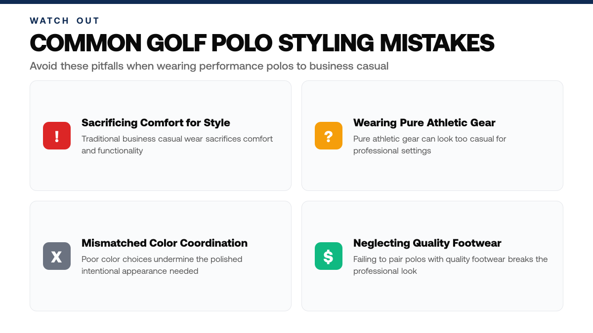 How to Style Golf Polos for Business Casual Wear, warning-callouts