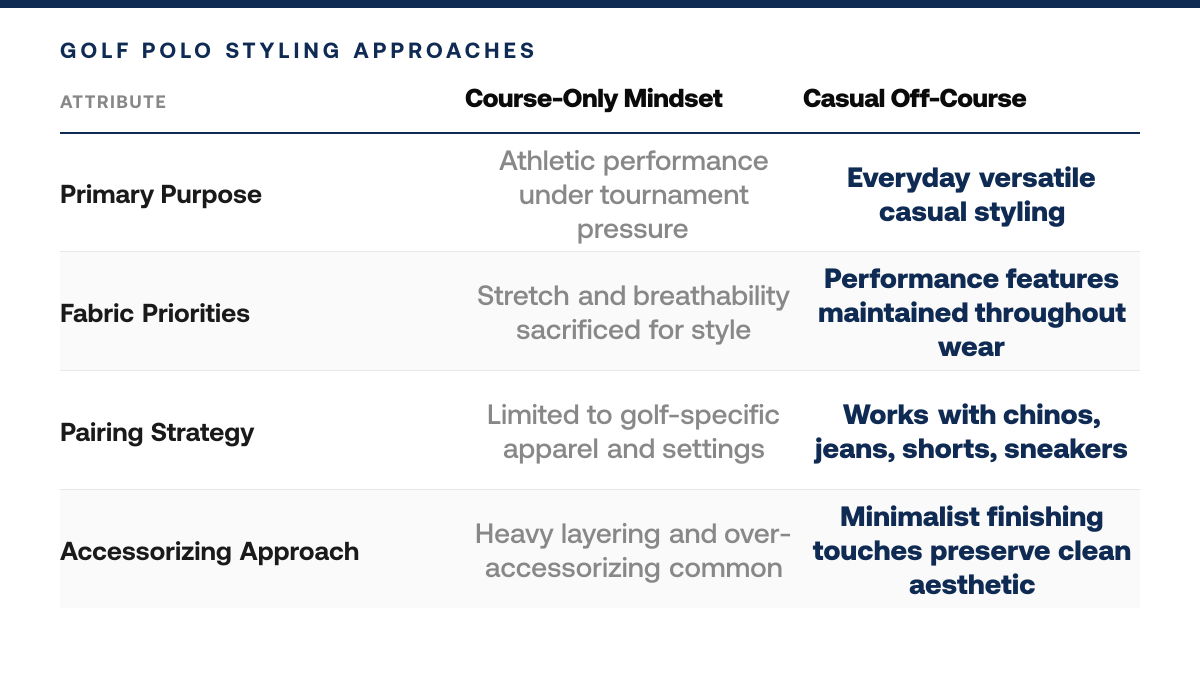 How to Style Golf Polos for Casual Wear Off-Course — comparison-grid
