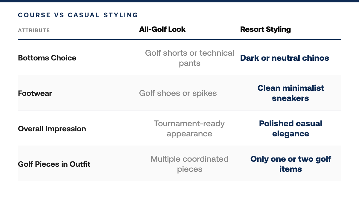 How to Style Golf Polos for Resort Wear Off-Course, comparison-grid