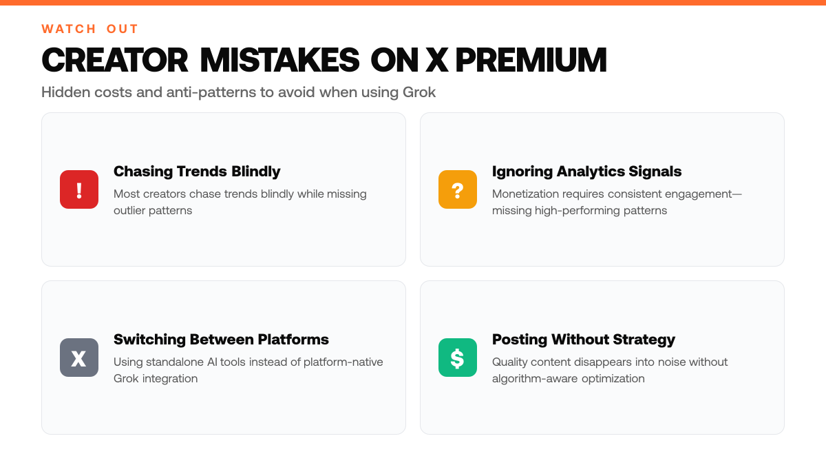 How X Premium Unlocks Grok and Monetization, warning-callouts