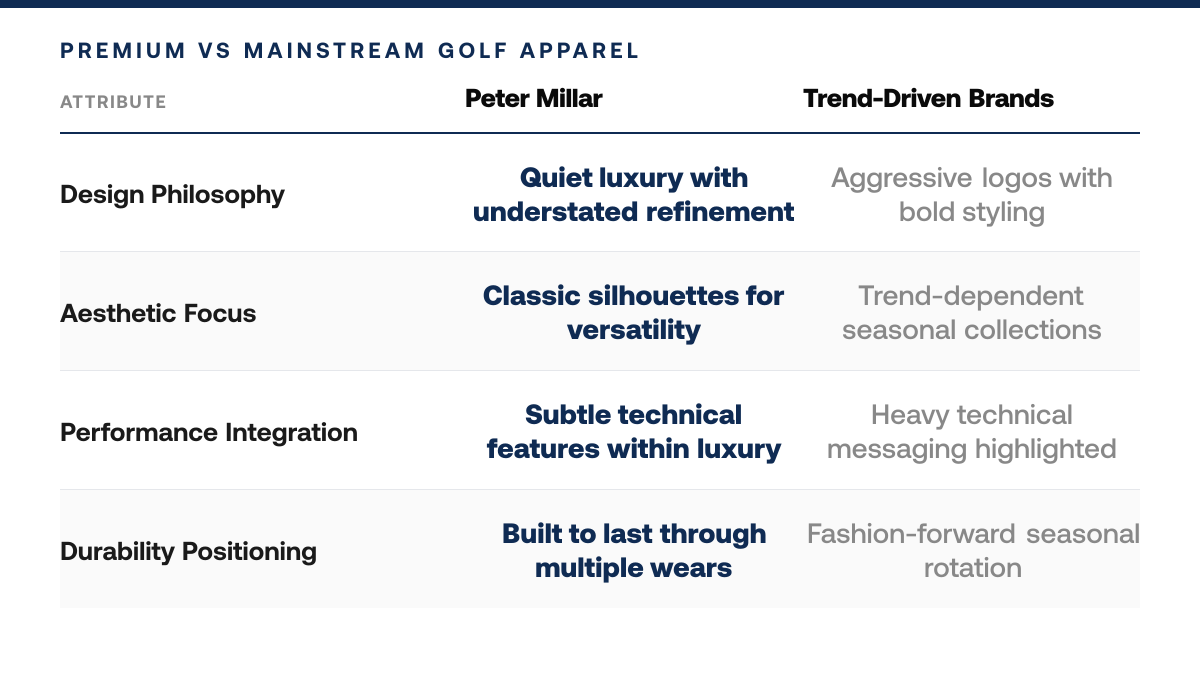 is Peter Millar a Good Brand, comparison-grid