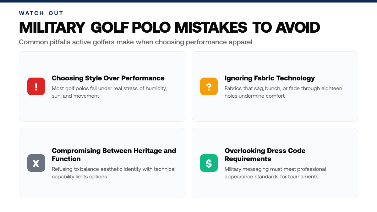 Military Golf Polos: 7 Styles for Active Duty & Veterans — warning-callouts