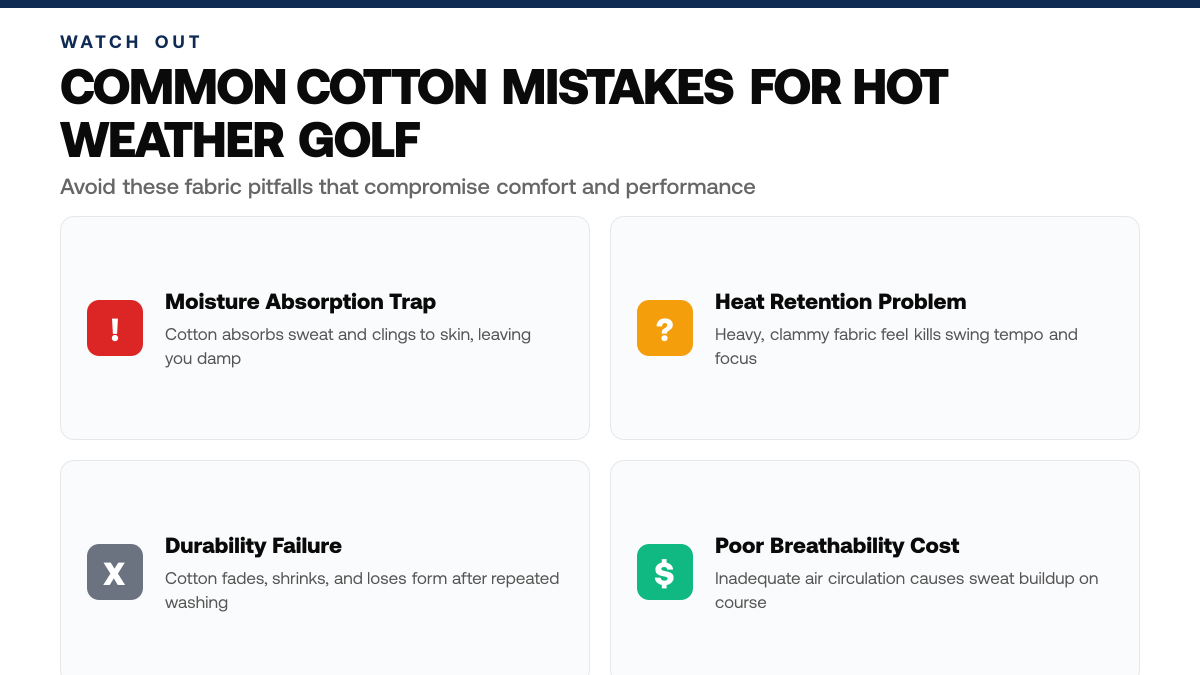 Why Airflex™ Fabric Beats Standard Cotton for Hot Weather Golf, warning-callouts