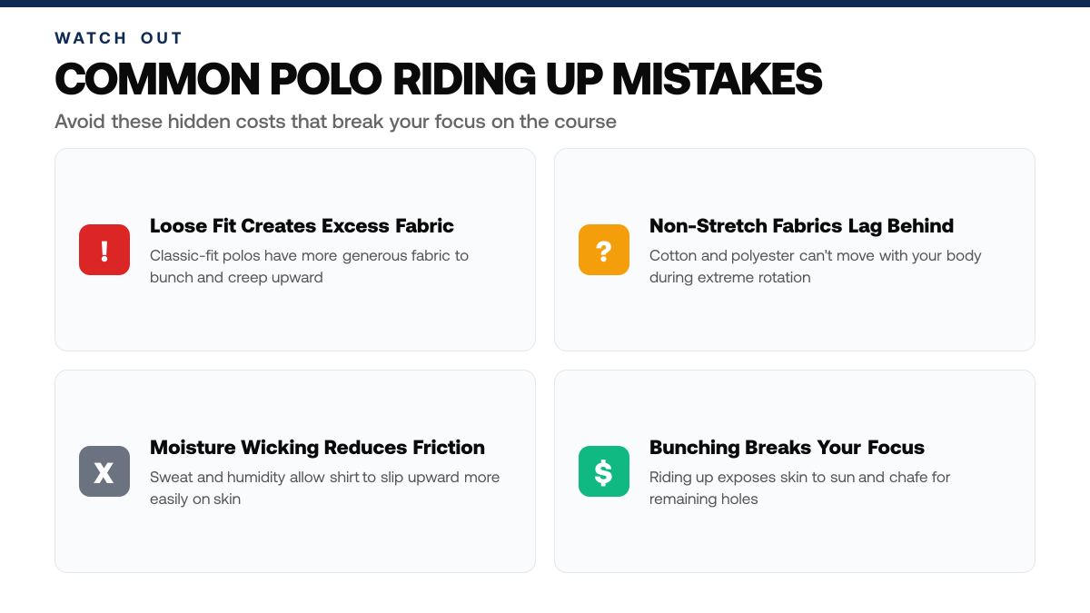 Why Your Golf Polo Rides Up During Your Swing, warning-callouts