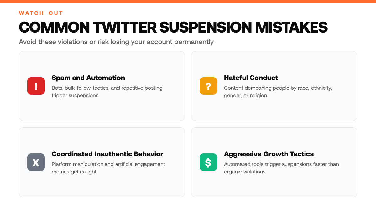 Why Twitter Accounts Get Suspended: 5 Common Violations, warning-callouts