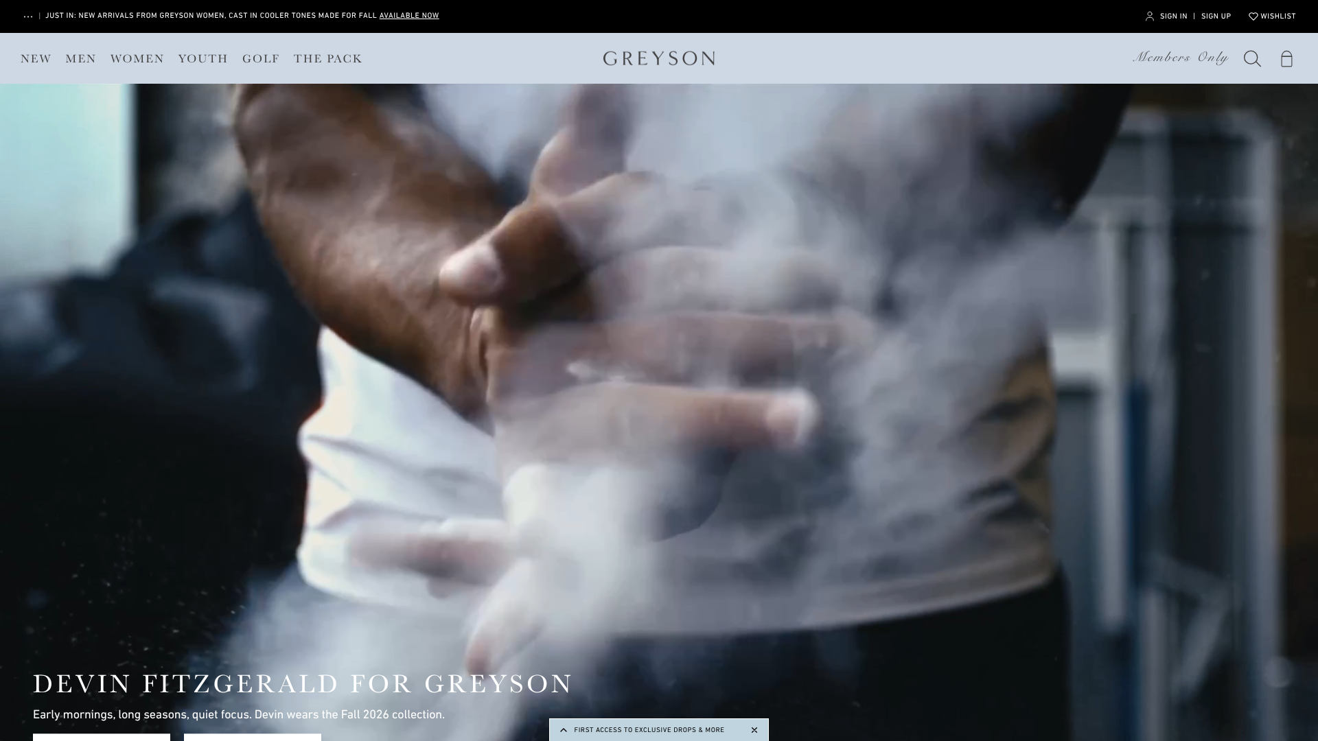 Greyson Clothiers homepage