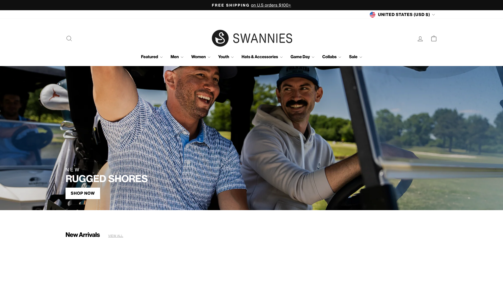 Swannies homepage screenshot Swannies homepage screenshot