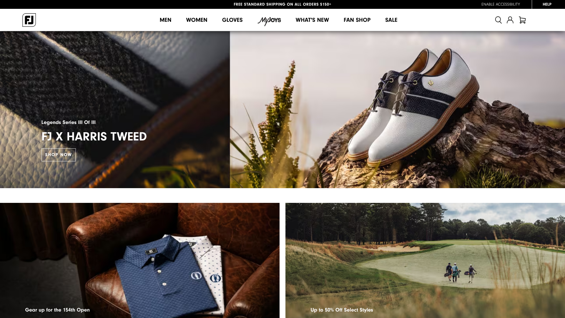 FootJoy homepage screenshot